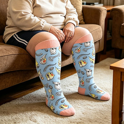 Plus Size Cat Parrot Compression Socks - image 2