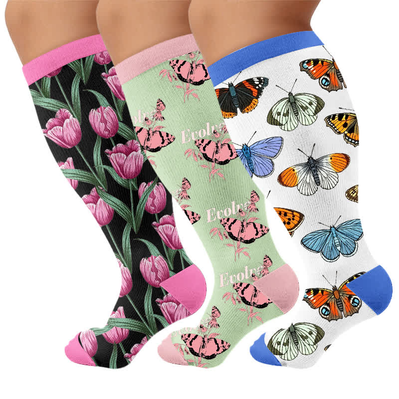 Plus Size Tulip Bloom Compression Socks - image 7