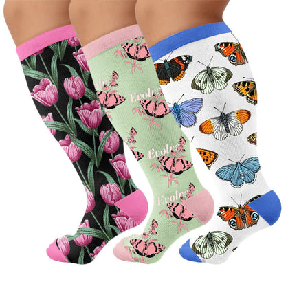 Plus Size Tulip Bloom Compression Socks - image 7