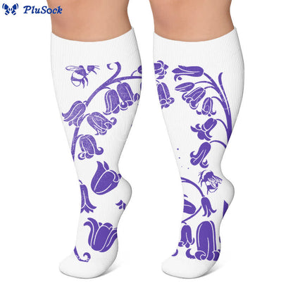 Plus Size Floral Bee Compression Socks - image 6
