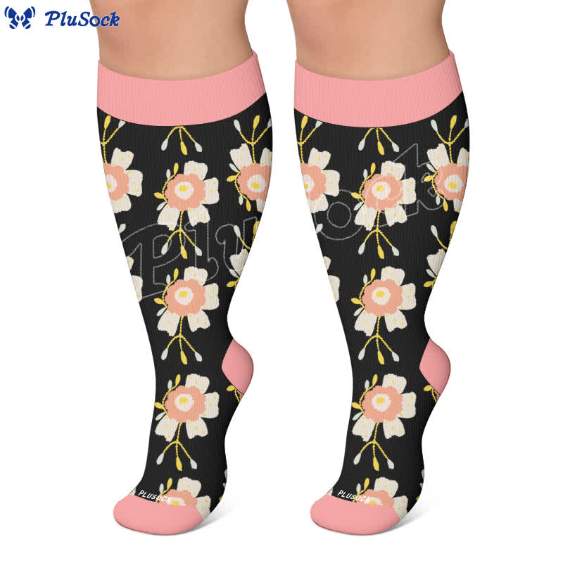 Plus Size Floral Bee Compression Socks - image 7