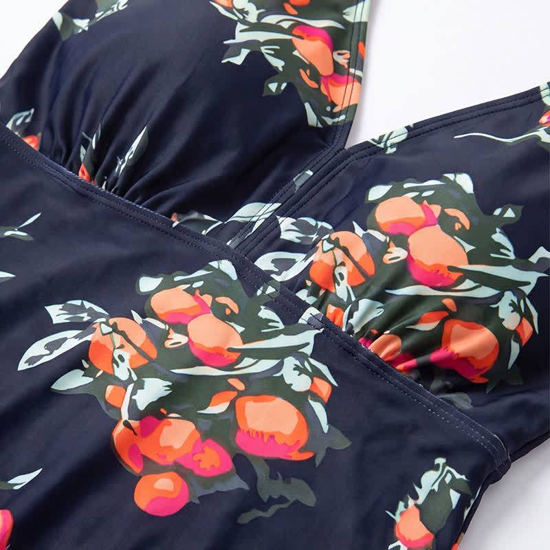 Leopard Flower Print Empire Waist Swim Dress - image 8