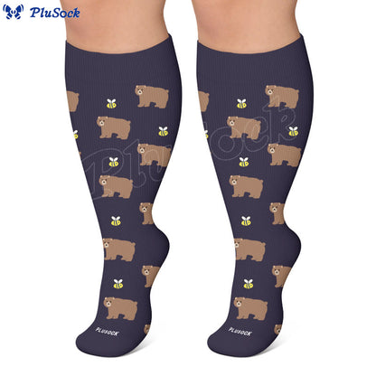 Plus Size Cute Bear Compression Socks - image 6