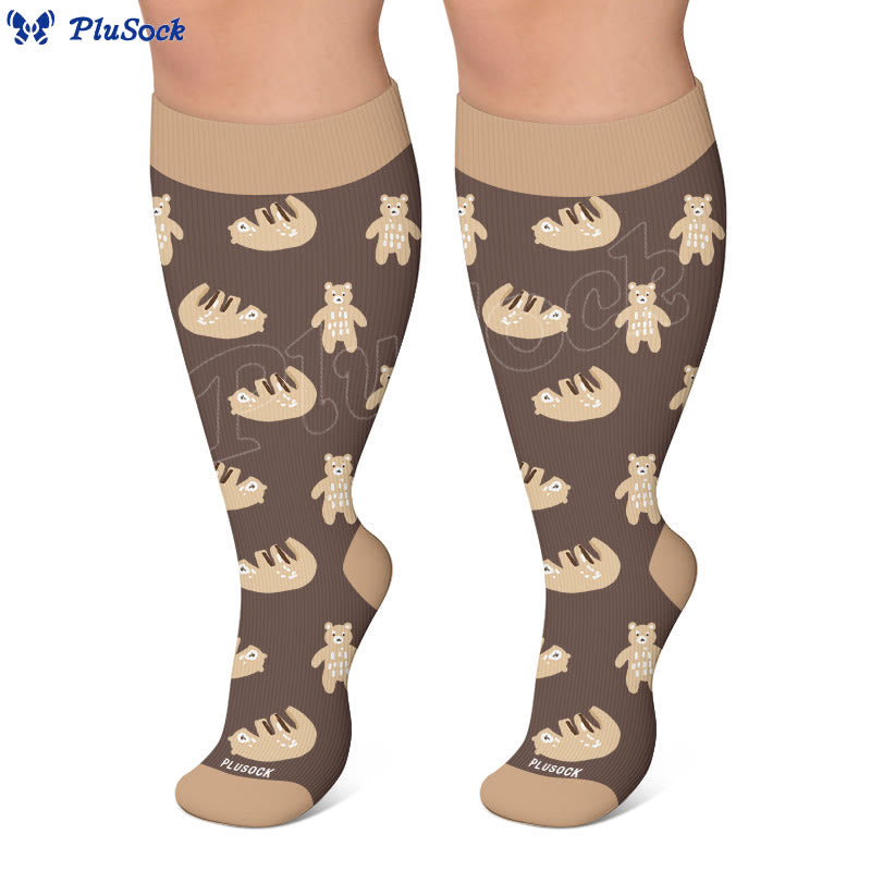 Plus Size Cute Bear Compression Socks - image 5