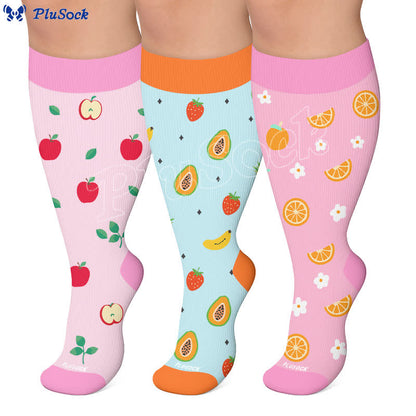 Plus Size Fruit Print Compression Socks - image 0