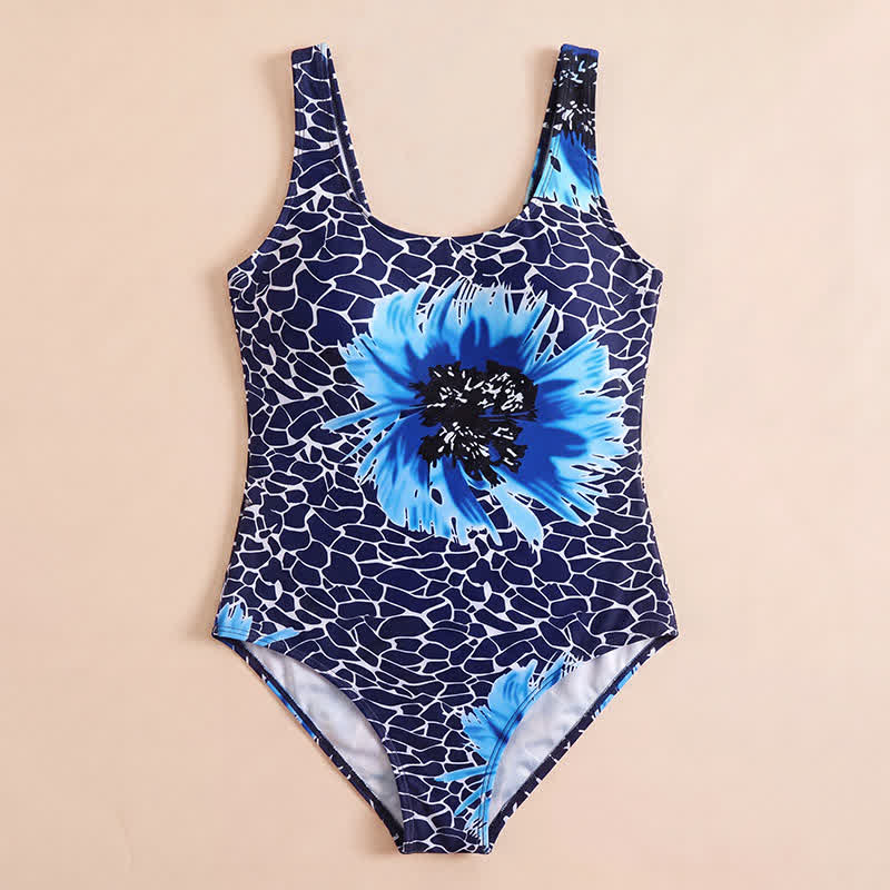 Scoop Wide Strap Floral Print One-Piece Swimsuit - image 9