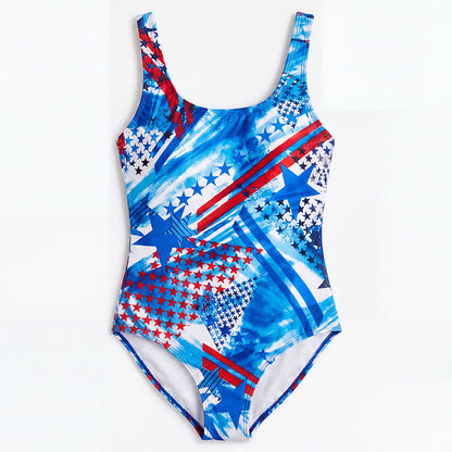 Multi Flower Tiger Rabbit Print Wide Strap One-Piece Swimsuit - image 12