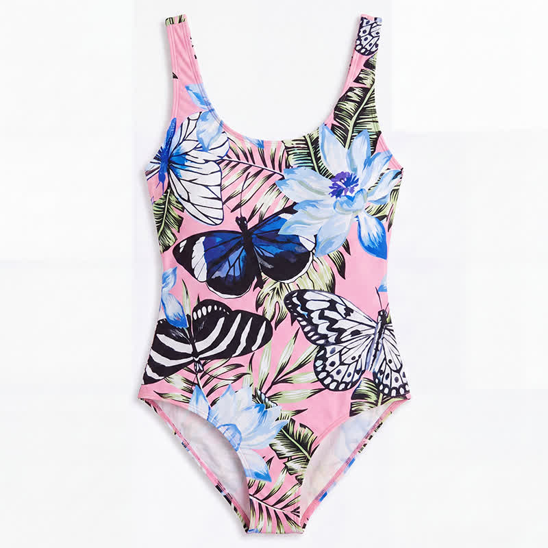 Tropical Leopard Flower Cat Print One-Piece Swimsuit - image 21