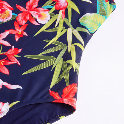 Tropical Leopard Flower Cat Print One-Piece Swimsuit - image 12