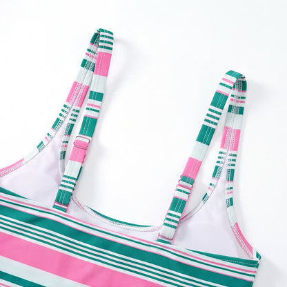 Tropical Floral Stripe Tankini Set - image 13