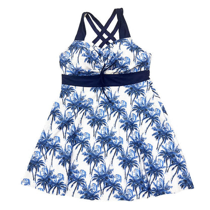 Tropical Palm Halter Swim Dress - image 6