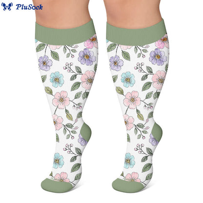 Plus Size Floral Garden Compression Socks - image 7