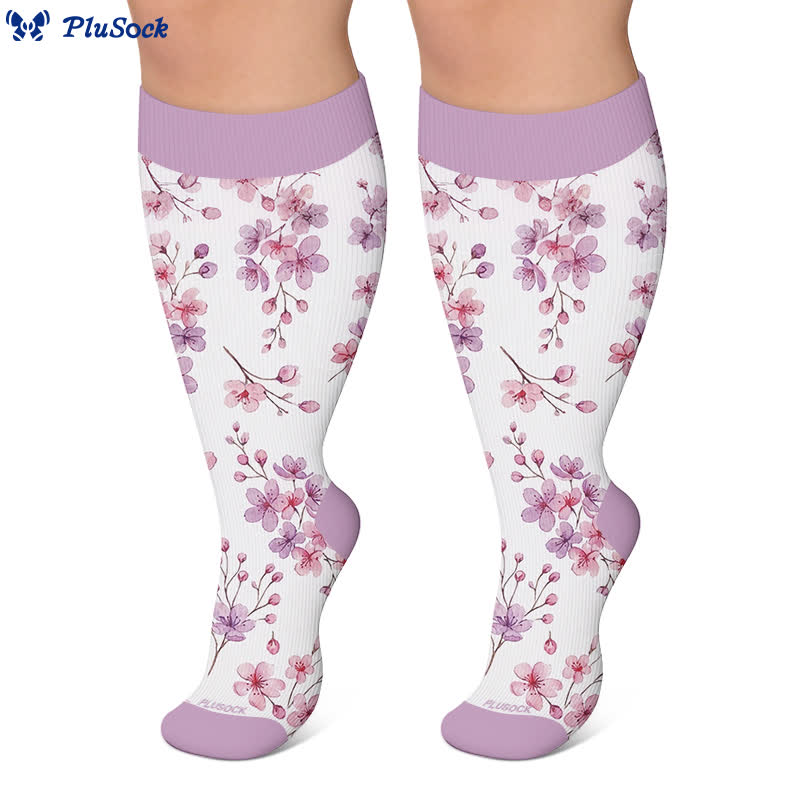 Plus Size Floral Garden Compression Socks - image 6