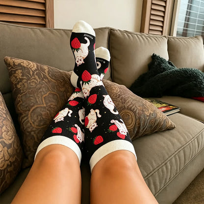 Plus Size Duck Cat Pattern Compression Socks - image 2