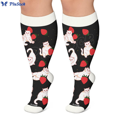 Plus Size Duck Cat Pattern Compression Socks - image 6