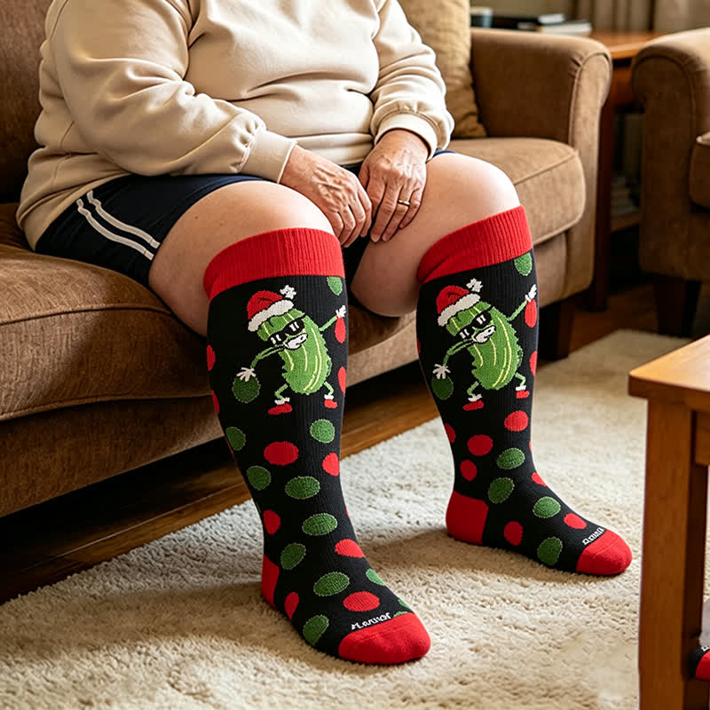Plus Size Pickle Party Compression Socks - image 3
