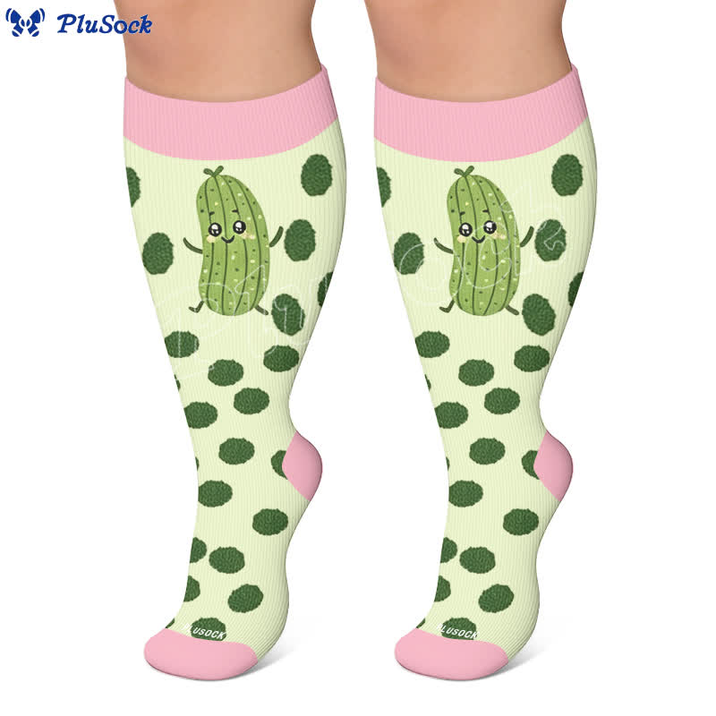 Plus Size Pickle Party Compression Socks - image 5