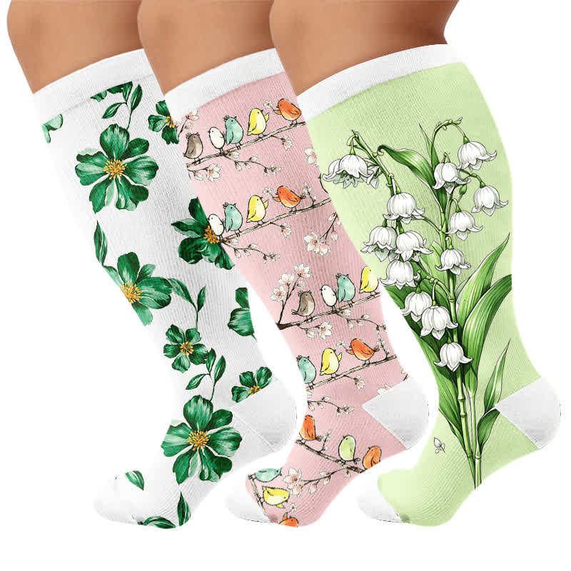 Plus Size Botanical Garden Compression Socks - image 4