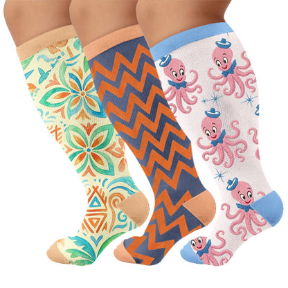Plus Size Boho Floral Compression Socks - image 4