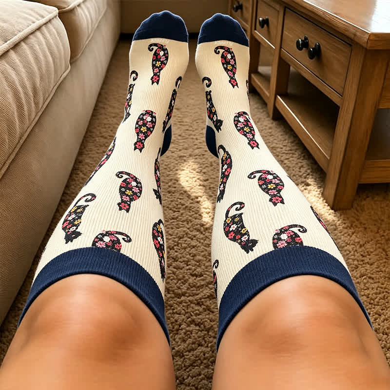 Plus Size Swan Cat Compression Socks - image 3