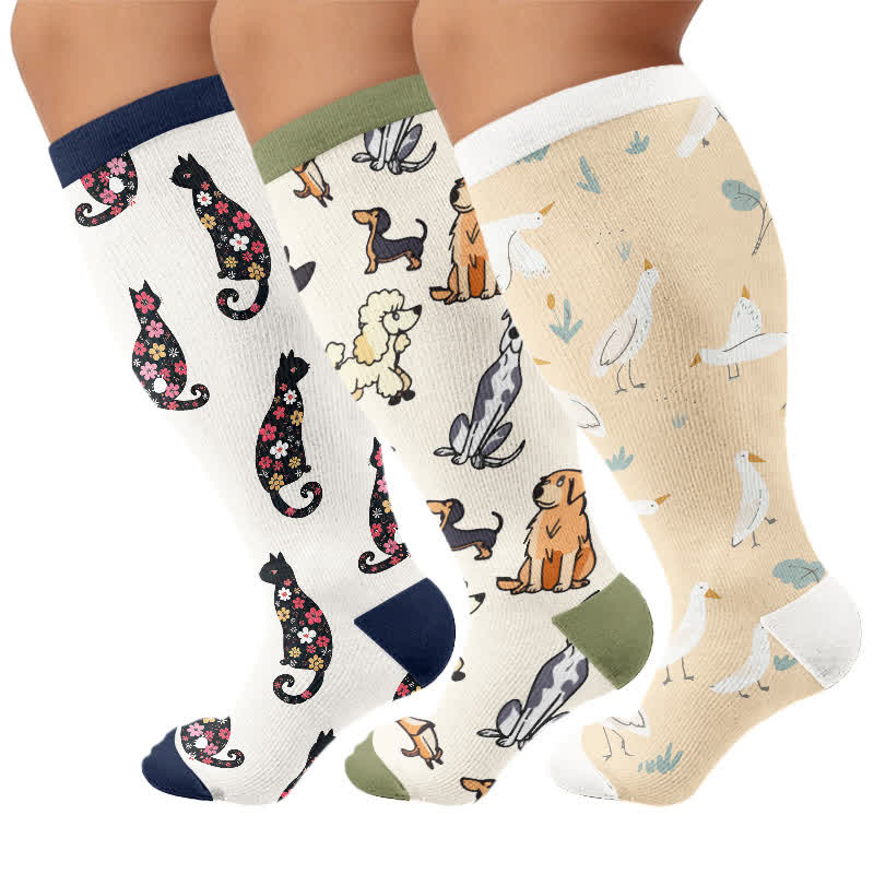 Plus Size Swan Cat Compression Socks - image 4