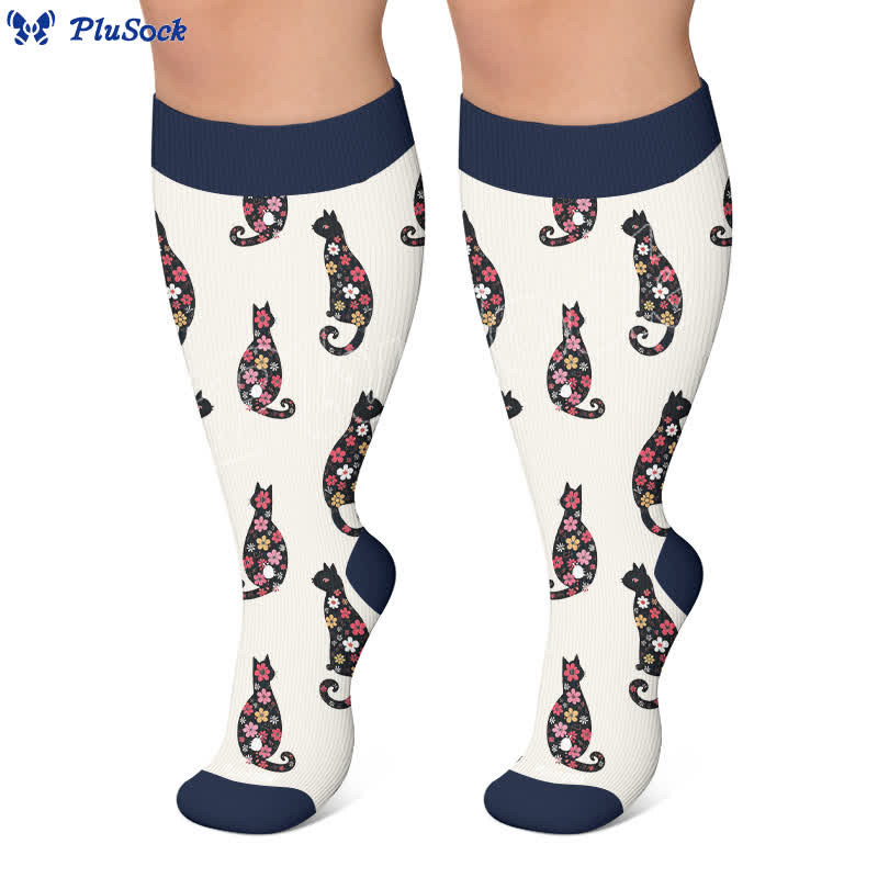 Plus Size Swan Cat Compression Socks - image 6
