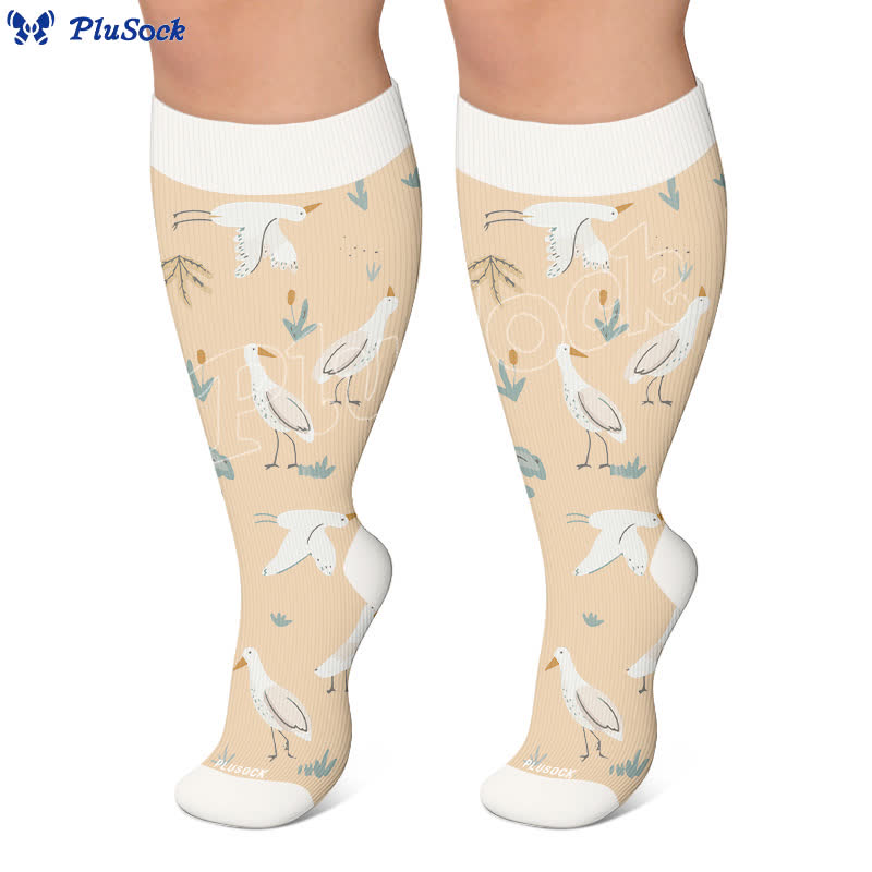 Plus Size Swan Cat Compression Socks - image 7