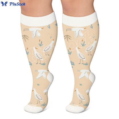 Plus Size Swan Cat Compression Socks - image 7
