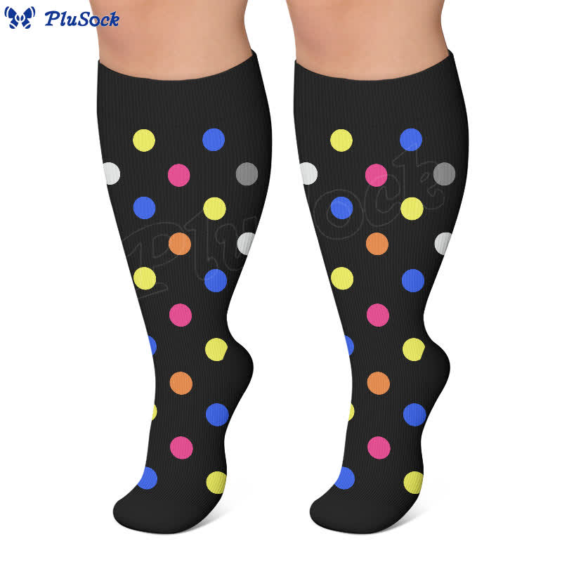 Plus Size Heart Pop Dot Compression Socks - image 6