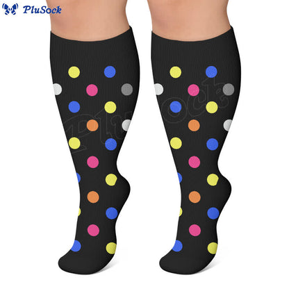 Plus Size Heart Pop Dot Compression Socks - image 6
