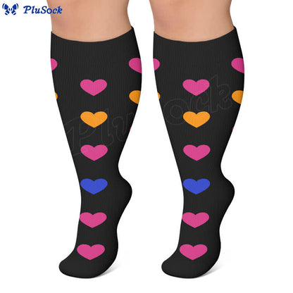 Plus Size Heart Pop Dot Compression Socks - image 5
