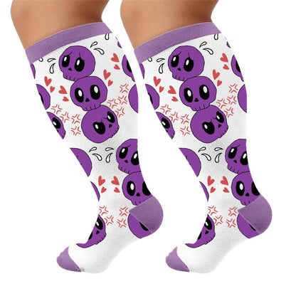 Plus Size Skull Alien Compression Socks - image 9