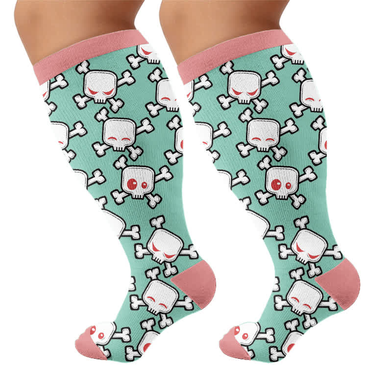 Plus Size Skull Alien Compression Socks - image 8
