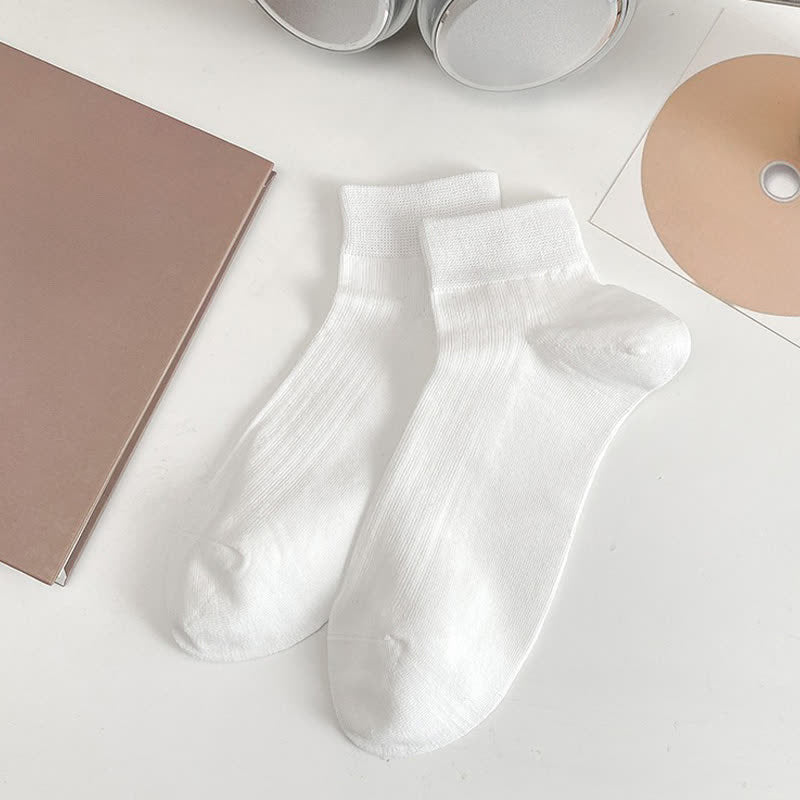 Soft Stretch Ankle Socks (5 Pairs) - White - EU36-44(US3-10) - image 8