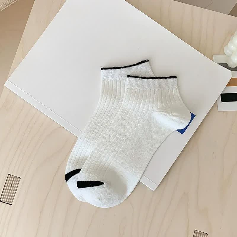 Casual Ribbed Bamboo Ankle Socks (5 Pairs) - White - EU36-44(US3-10) - image 12