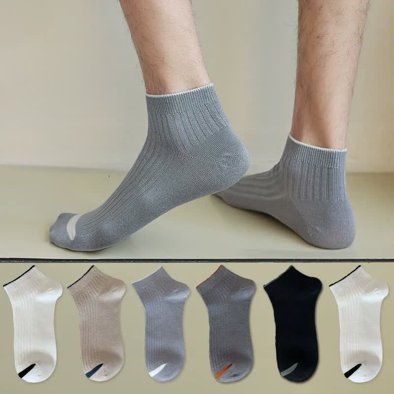 Casual Ribbed Bamboo Ankle Socks (5 Pairs) - Multicolor - EU36-44(US3-10) - image 0