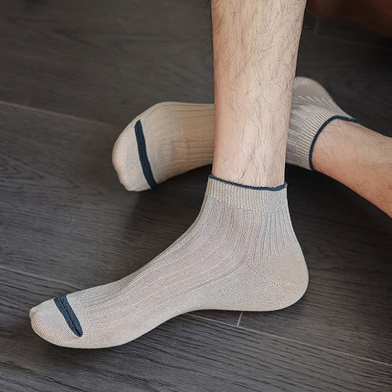 Casual Ribbed Bamboo Ankle Socks (5 Pairs) - image 3