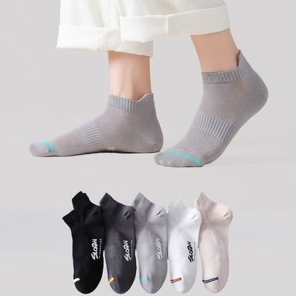 Breathable Cushioned Ankle Socks (5 Pairs) - Multicolor - EU36-44(US3-10) - image 0