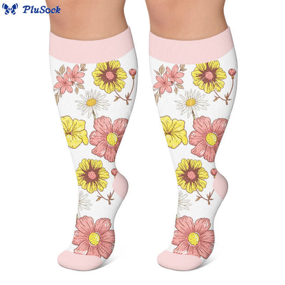 Plus Size Pastel Bloom Compression Socks - image 6