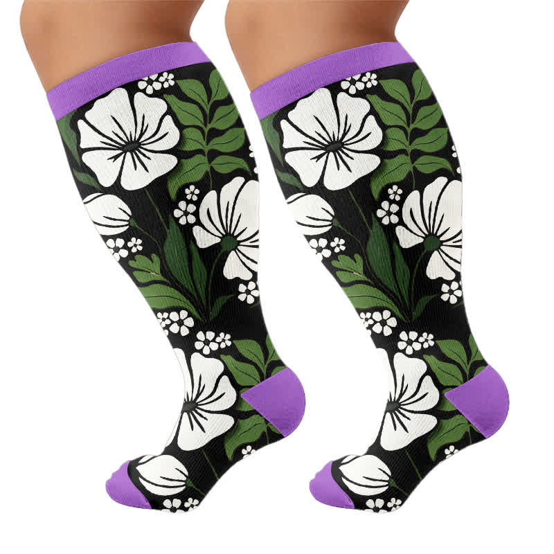 Plus Size Pastel Bloom Compression Socks - image 8