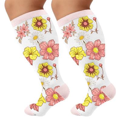 Plus Size Pastel Bloom Compression Socks - image 10