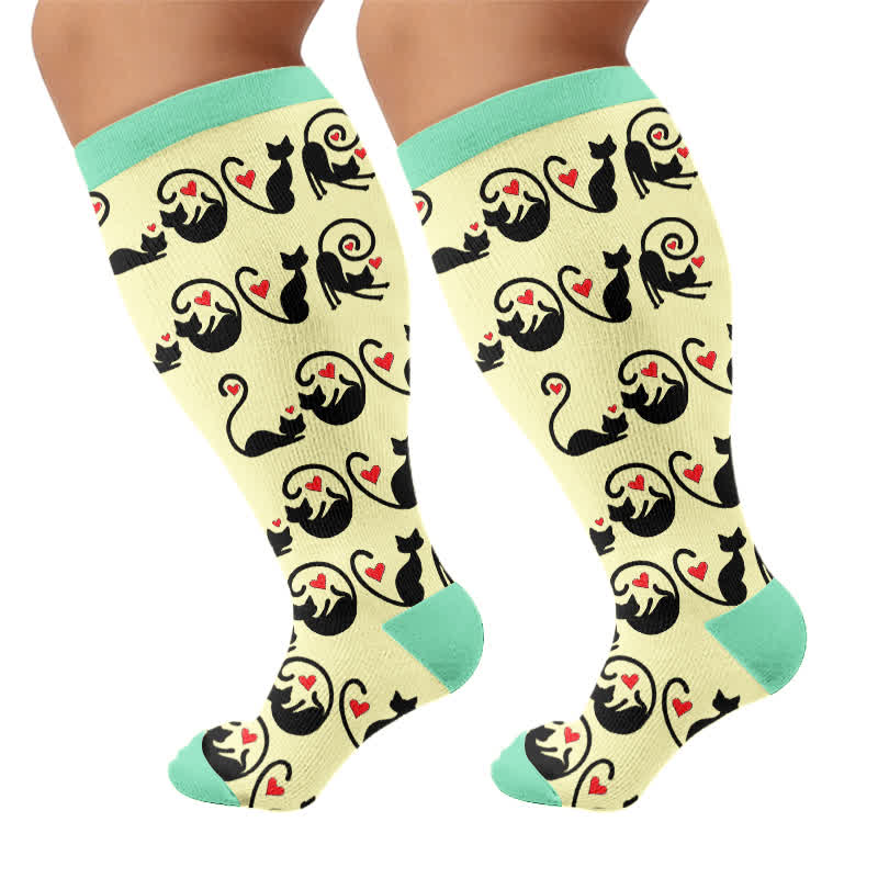 Plus Size Red Stripe Cat Compression Socks - image 8