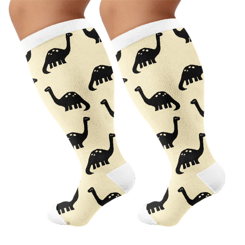 Plus Size Colorblock Animal Compression Socks - image 8