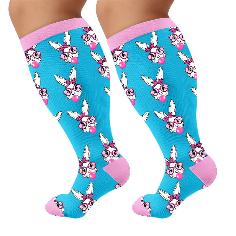 Plus Size Colorblock Animal Compression Socks - image 9