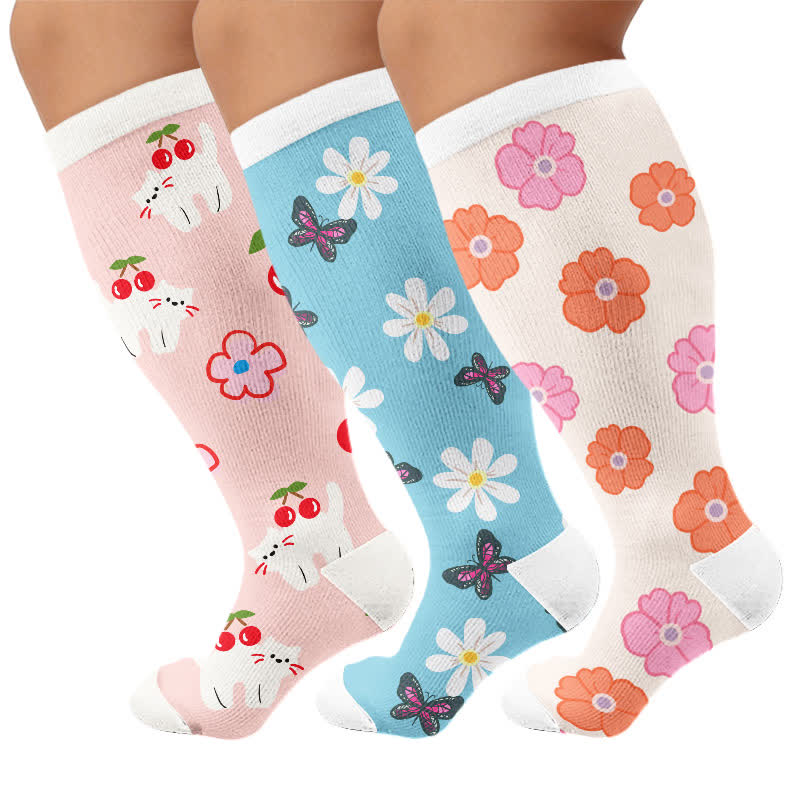 Plus Size Daisy Butterfly Compression Socks - image 4