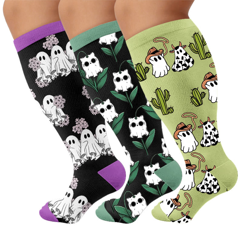 Plus Size Cute Spooky Compression Socks - image 7