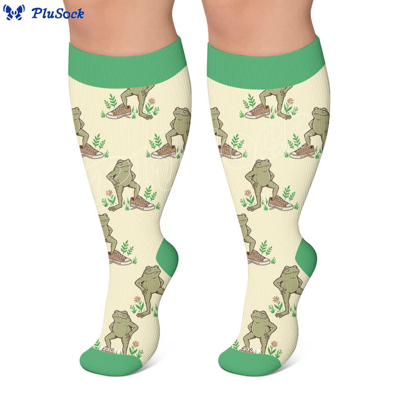 Plus Size Owl Frog Compression Socks - image 6