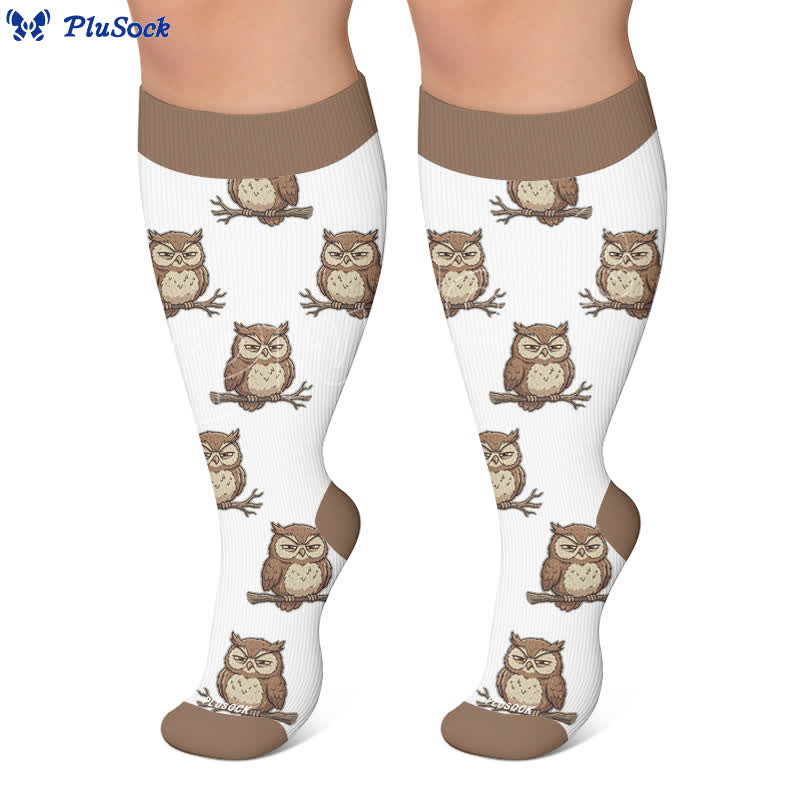 Plus Size Owl Frog Compression Socks - image 5