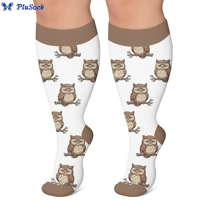 Plus Size Owl Frog Compression Socks - image 5