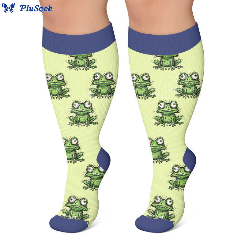 Plus Size Owl Frog Compression Socks - image 4